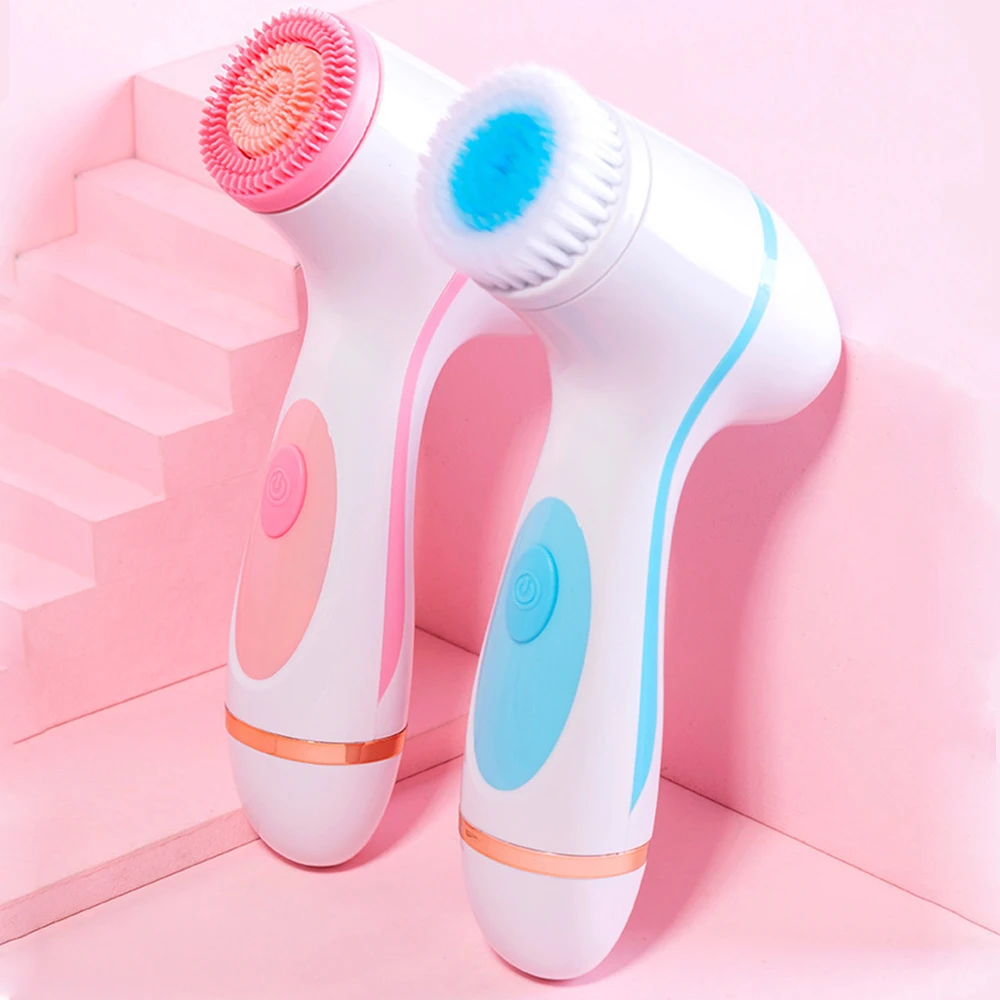 Facial Cleansing Brush 3 Heads Sonic New Face Spin Brush Set Galvanica System For Skin Deep Cleaning Remove Blackhead Machine