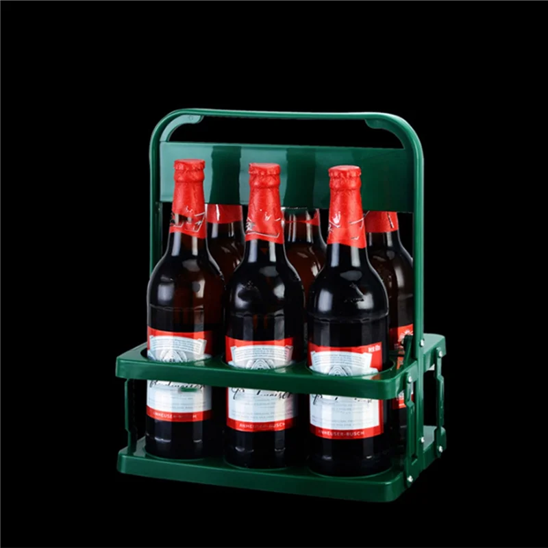 

AA19 2X 6 Holes Foldable Bottle Carrier, Portable BBQ Party Beer Jar Holders, Basket For Kitchen Storage And Organisation