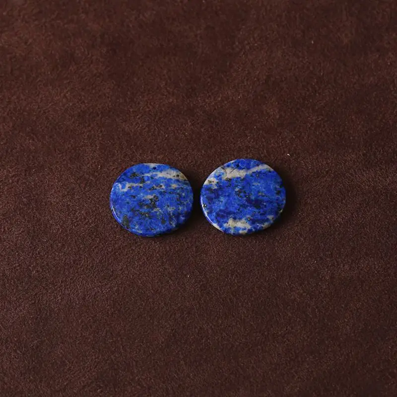 

Круглые серьги из натурального лазурита: элегантность темно-синего цвета с уникальными венами для вневременных случаев, в стиле бохо-шик 24x4x4 мм-7,4 г