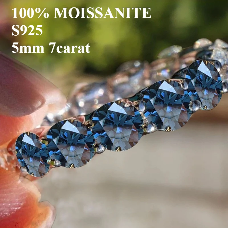 100% moissanite wedding eternal wedding ring for women deep blue diamond ring wedding band diamond ring vvs1   5mm 7carat