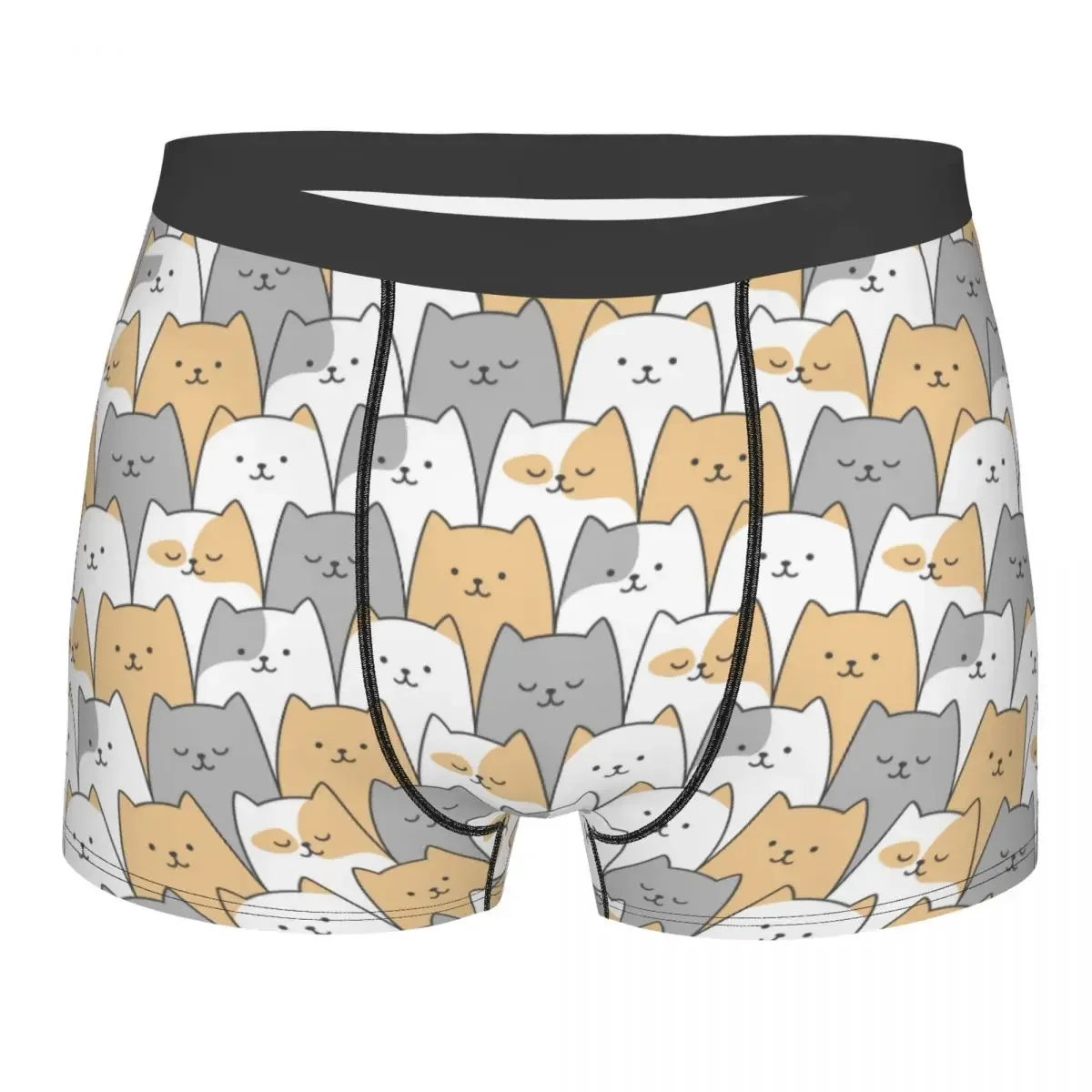 Custom Funny Cute Cats Pattern Boxers Shorts Men's Briefs Underwear Funny Underpants