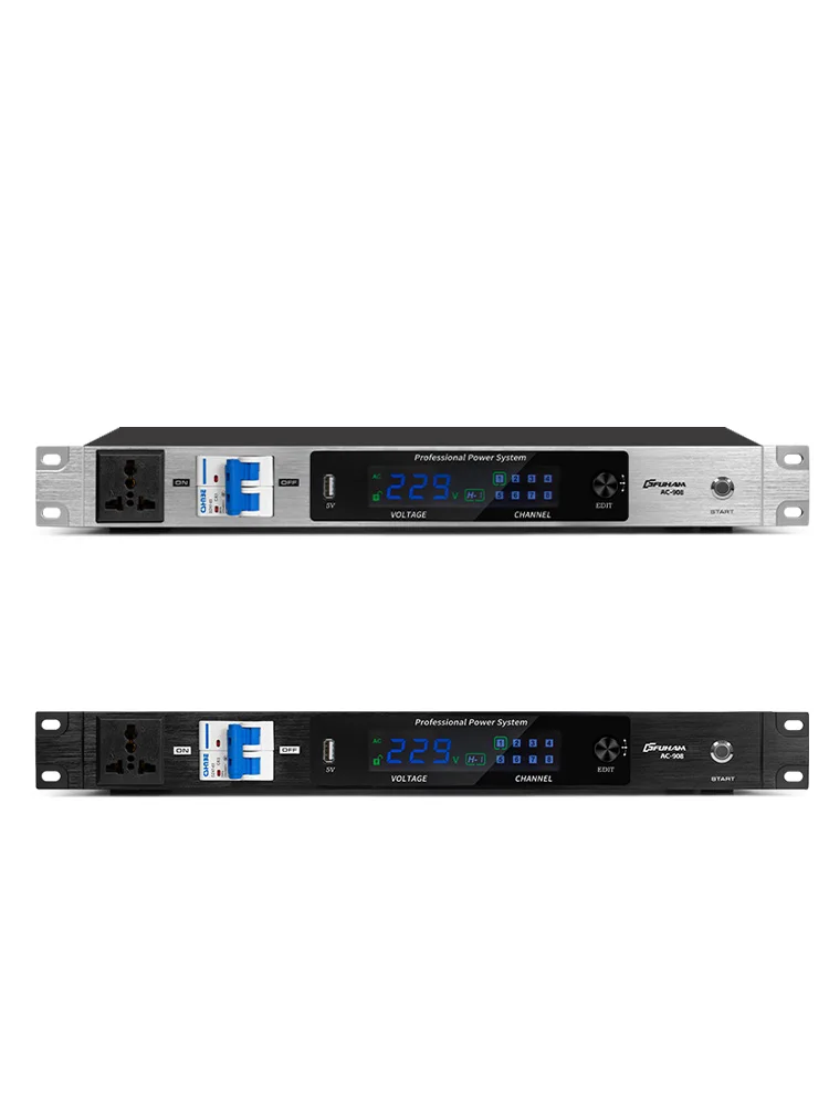 FUHAM régulateur de puissance 8 + 1 support de commutateur indépendant support de régulateur de puissance Audio, affichage de tension LED, interrupteur de Protection