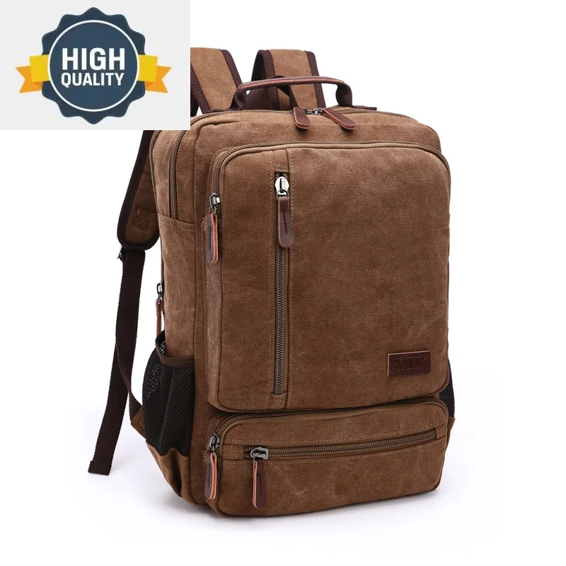 

Backpack Vintage Canvas Men Large Capacity Travel Shoulder Bag High Quality Fashion Students Male notebook Laptop