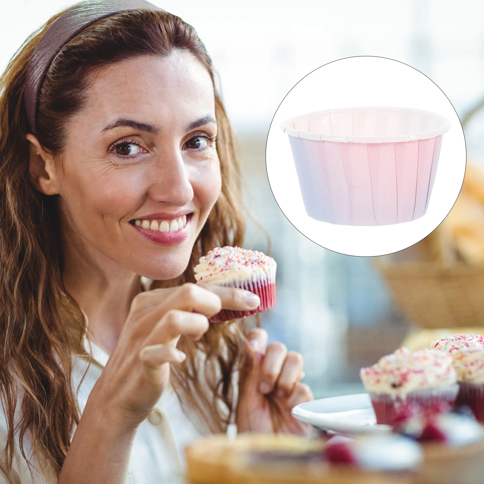 

50 Pcs Gradient Colored Paper Cake Cups Decorative Muffin Baking Cupcake Holders Storage Deserts Kitchen Bar Supplies