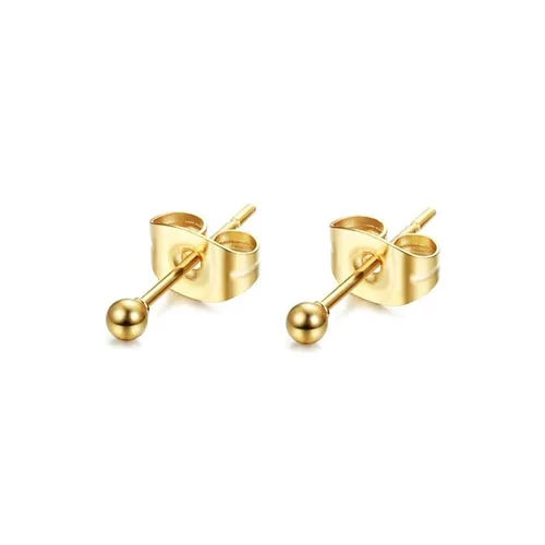Women's Stainless Steel Stud Earrings, Gold/Silver
