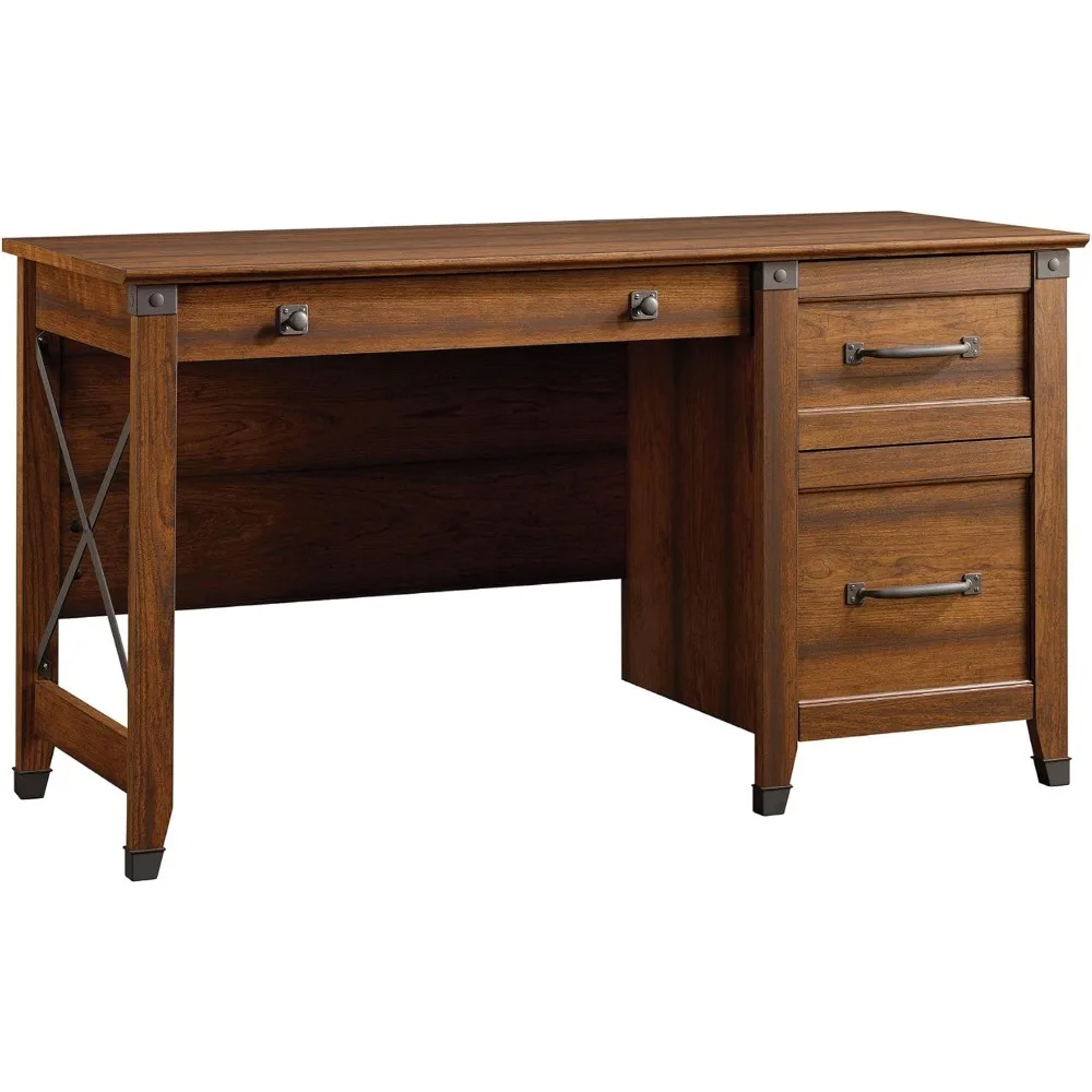 

Carson Forge Vintage Rustic Computer Desk for Home Office with Drawers, in Washington Cherry