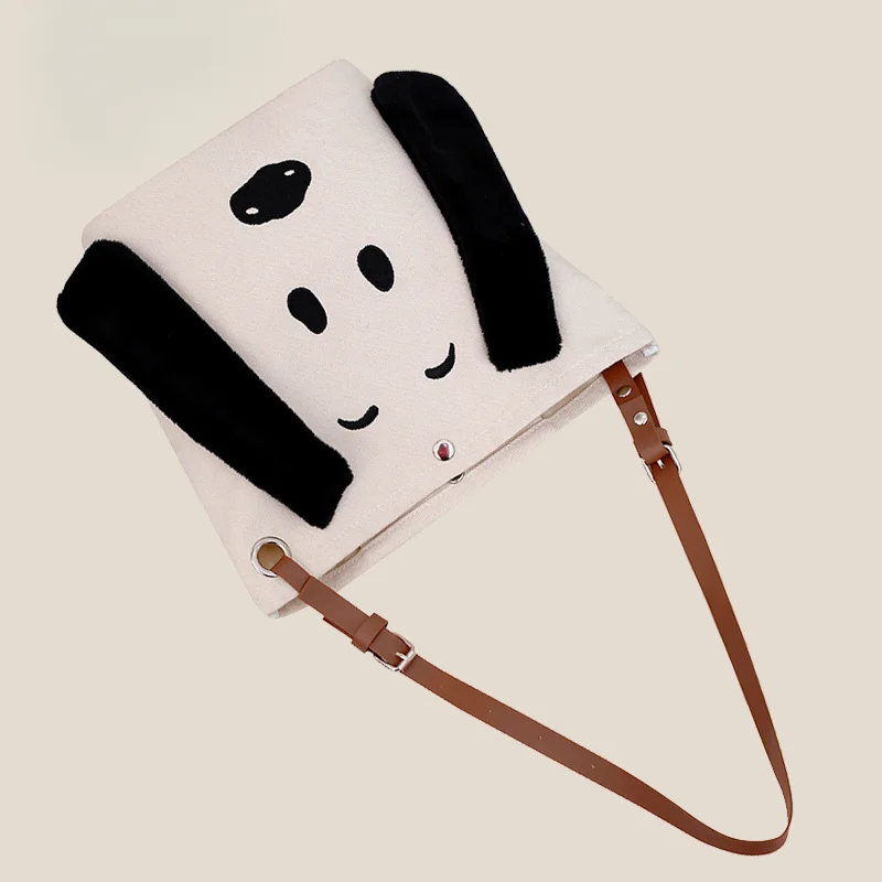 Snoopy płócienna torba na ramię urocze Cartoon torby Crossbody o dużej pojemności damskie modne torba na zakupy damskie torebki z uchwytem w stylu