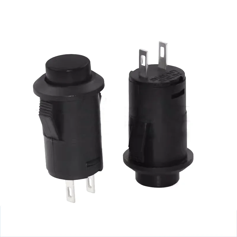 DS-425A-K زر دائري صغير يعمل باللمس مفتاح قفل/إعادة ضبط ذاتي مع كاسيت أسود 1.5A125V