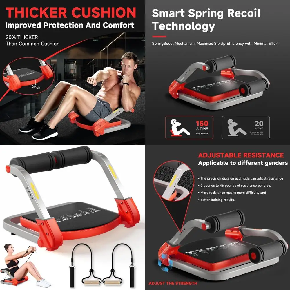 

Тренажер для пресса/аппарат для скручиваний, оборудование для тренировки мышц живота, 4 уровня регулировки сопротивления, тренажер для пресса, нагрузка до 350 фунтов.