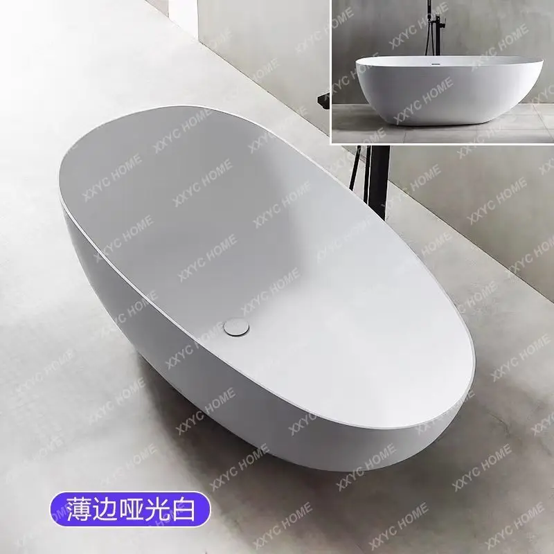

L High-end artificial stone home hotel B & B double couple oval adult Internet celebrity bathtub