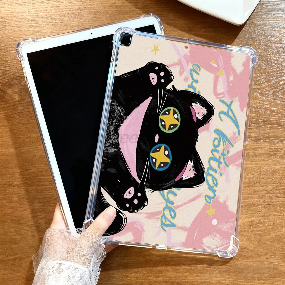 Black Cat Silicone For iPad 5 6 Pro 11 2018 2022 Mini 1 2 3 4 5 6 Tablet Cover For iPad Pro 12.9 2015 Air 2 4 2020 5 10.9 inch