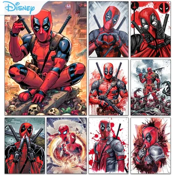 Disney 5d diy pintura diamante deadpool quadrado completo/redondo diamante mosaico marvel decoração de casa presente perfeito
