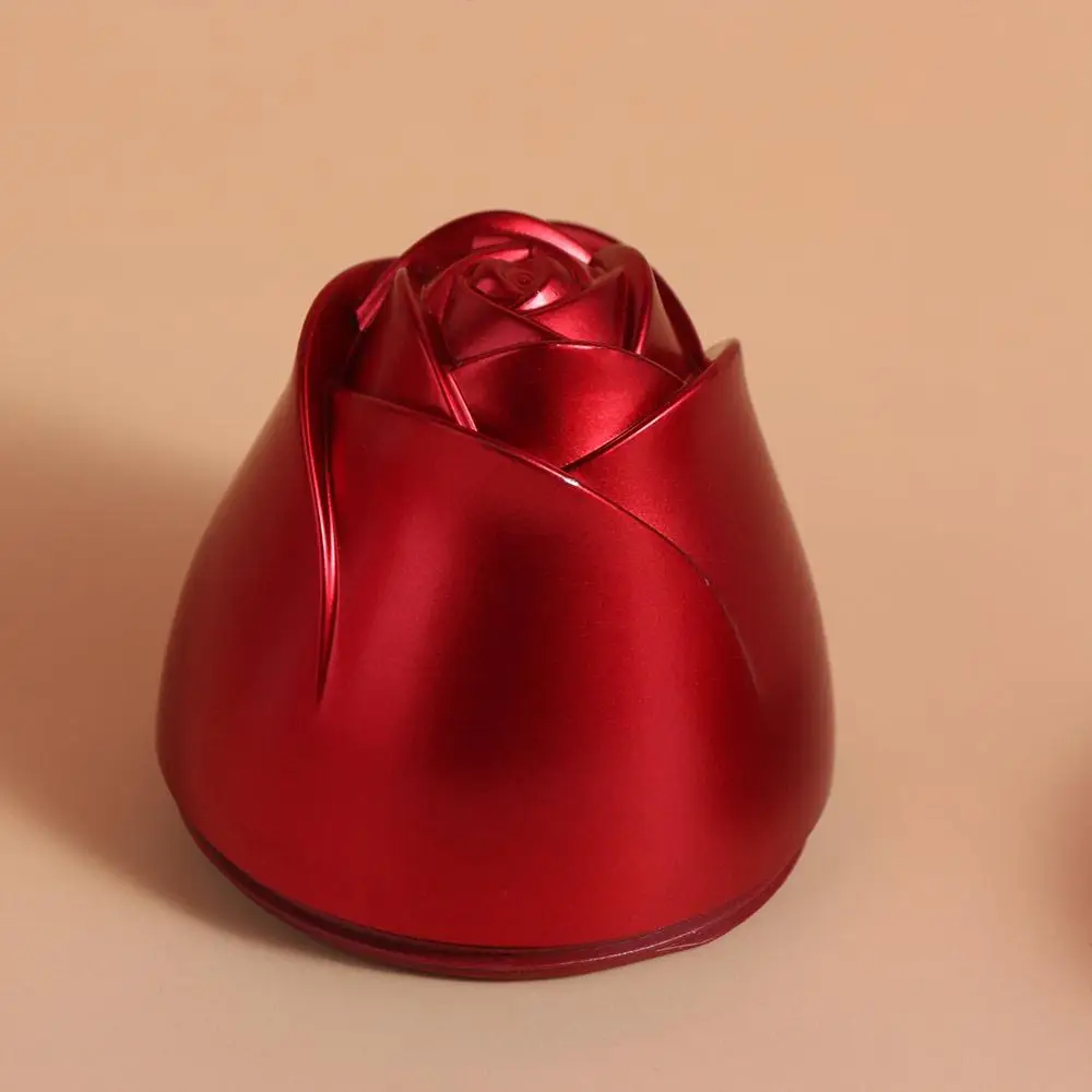 

Romantic Simulation Rose Ring Box Red Velvet Gift Display Box Pendant Packaging Portable Wedding Ring Storage Box