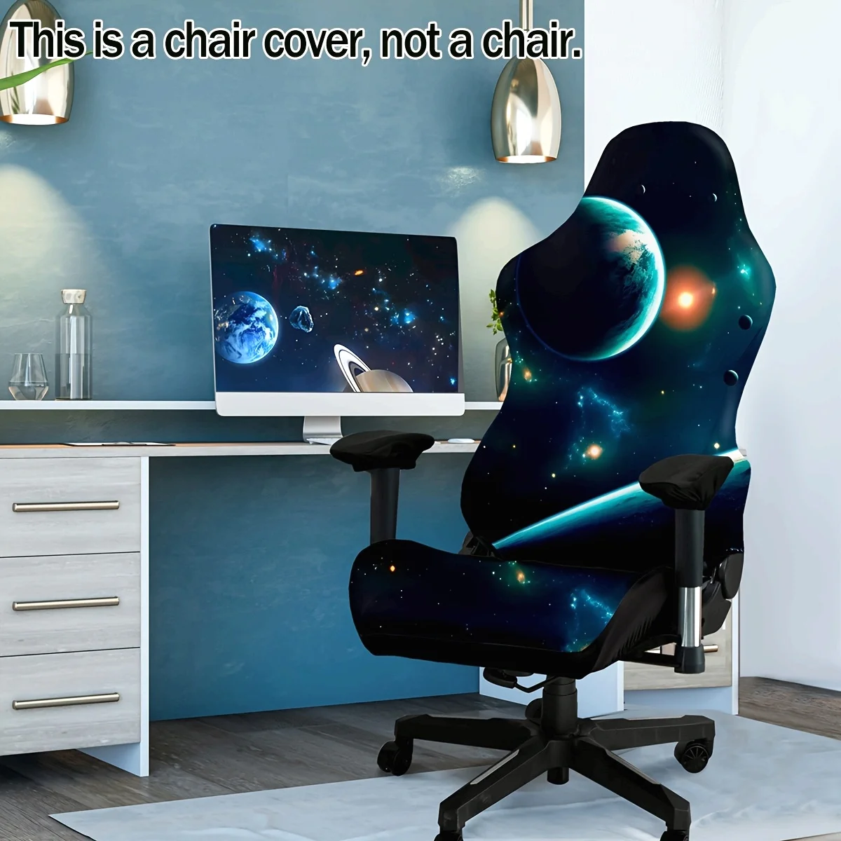 Gaming-Stuhlbezug-Set Planet Origins Büro-Gaming-Stuhlbezug-Set Home-Office-Dekoration Elastischer Waschbarer Stuhlüberzug