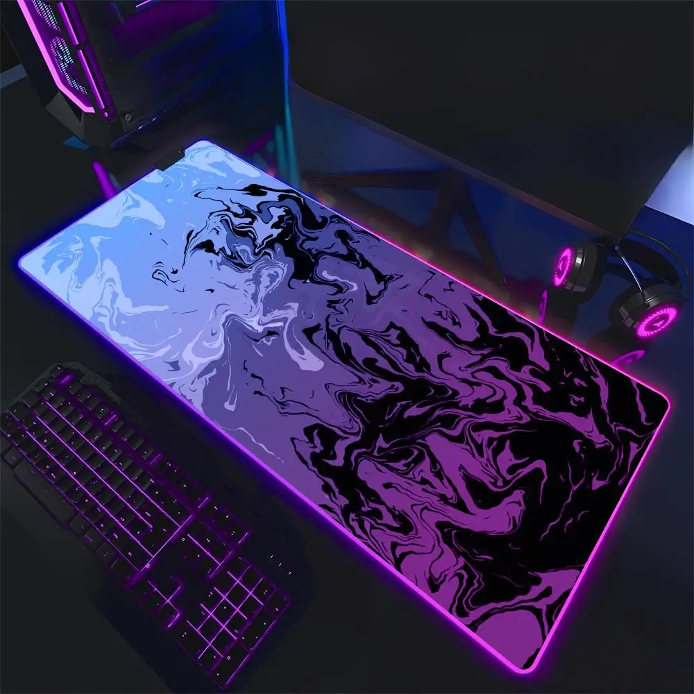 

Художественные абстрактные жидкие узоры RGB коврик для мыши настольный коврик офисный коврик аксессуары для ПК клавиатура расширенный коврик светодиодное свечение игровой коврик для мыши