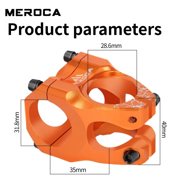 MEROCA ME35 MTB stem 35mm Gradient Short bike stem 31.8 For Mountain Road Balance bike Black Hollow Bicycle handlebar stem