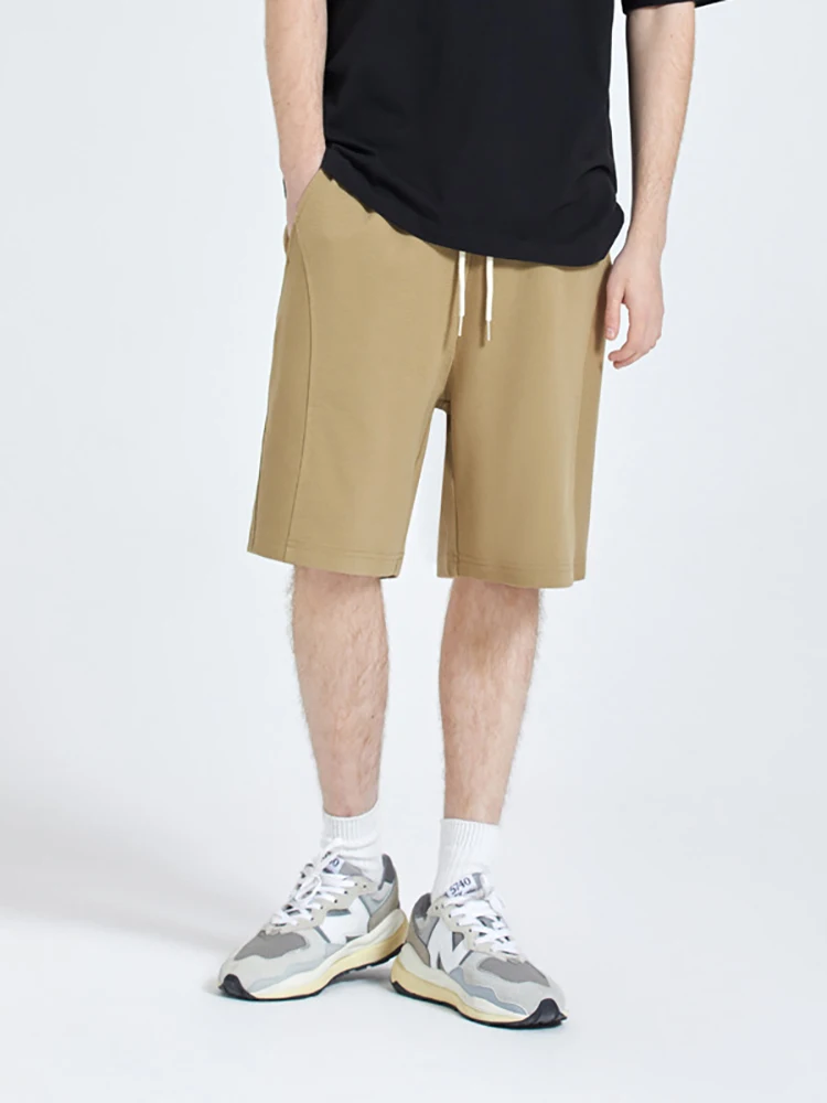 Casual Loose Fit 260g Diagonal Cotton Summer New Style Men's Short Pants Straight Leg Retro Sports Five-Quarter Popular