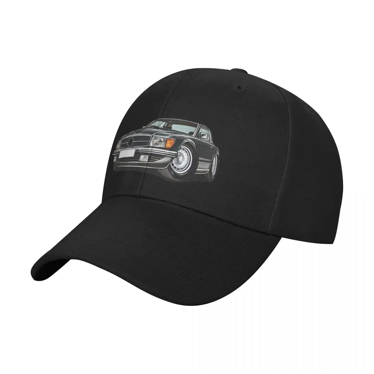 Cartoon Illustration Of A Classic R107 - C107 Black Baseball Cap Big Size Hat |-F-| Golf Women's Beach Outlet Men's