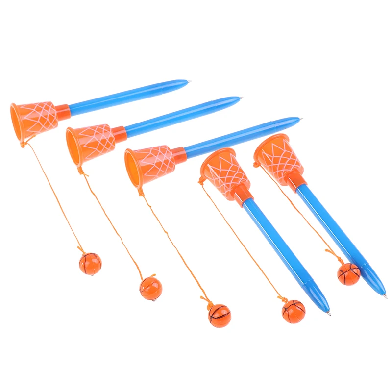New 5PCS Sports Basketball Hoop Pens,Basketball Party Favors Novelty pen 0.7mm Ballpoint Pen Gift Stationery for kids