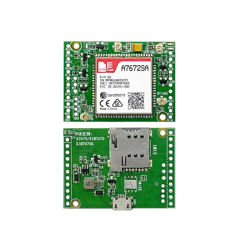 SIMCOM A7672SA-FASE Double-row needle Core Board LTE CAT1 Module Support 4G+2G+GNSS&BT Modem Board Development kit with Antenna