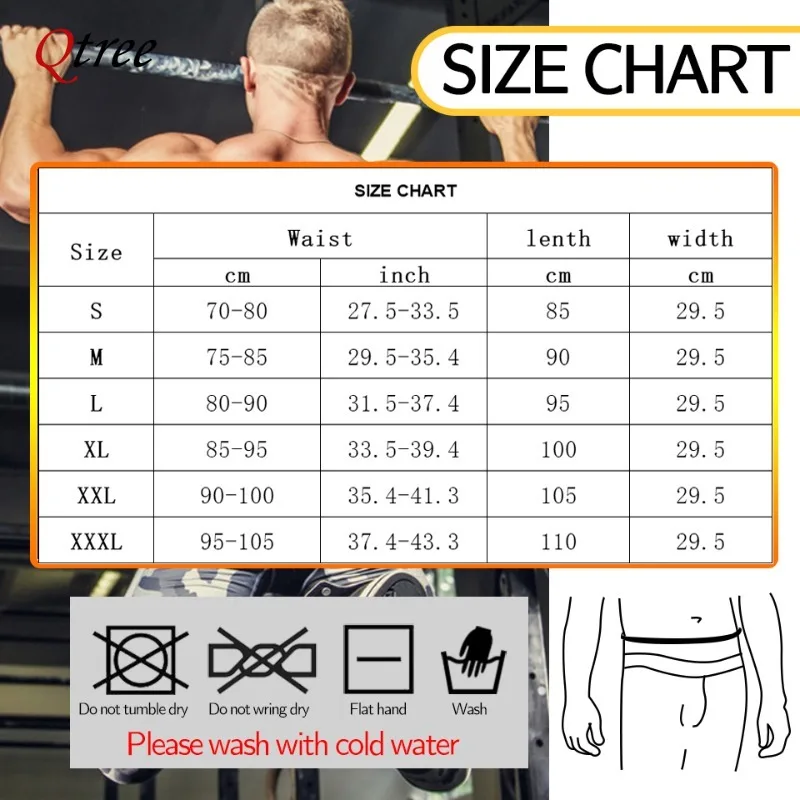 Qtree Mannen Taille Trainer Gewicht Verlies Riem Afslankende Body Shaper Workout Vetverbranding Korset Sauna Sweatwrap Fitness Trimmer Band