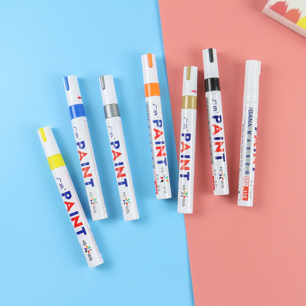 قلم تحديد طلاء 12 لونًا/صندوقًا، مناسب لألبومات الصور التي يمكنك صنعها بنفسك وبطاقات المعايدة واللوحات الفنية والتوقيات واللوازم المدرسية الأنيقة