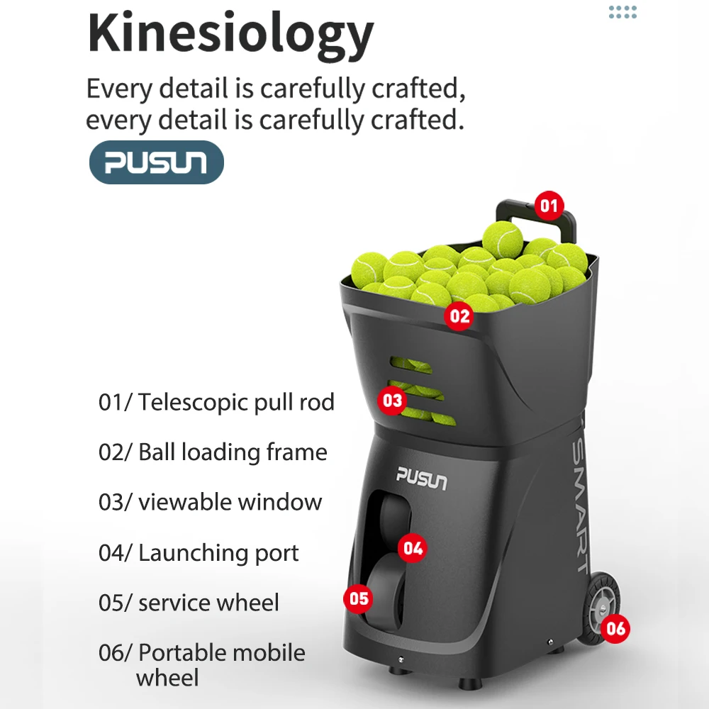 Professional Tennis Ball Machine With Spin Control  Electric Ball   er  Portable  Durable for All Court Surfaces