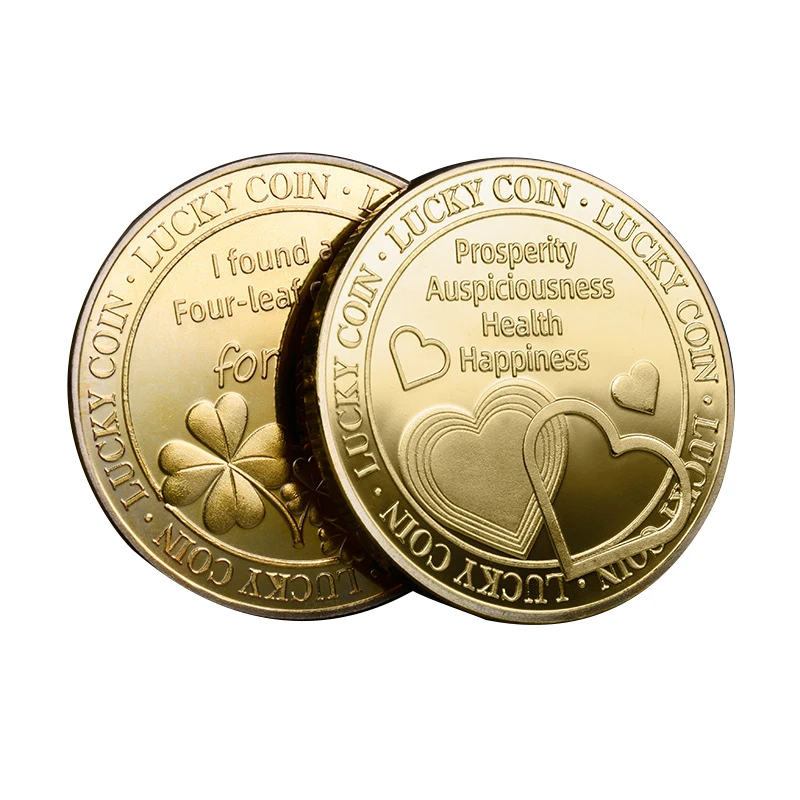 Love Heart Lucky Coin Prosperity Auspiciousness Health Happiness Wedding Souvenirs Collectible Coin Metal Craft Gift