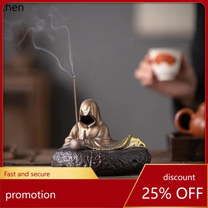 

Cz zen formless bodhidharma incense burner for home sandalwood indoor antique ornaments