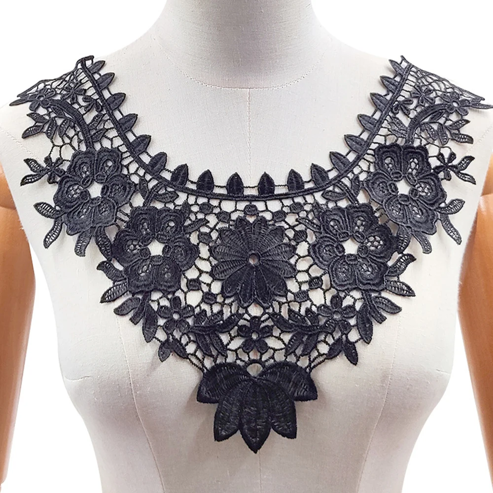 Women Embroidered Collar Fashion Multicolor Fake Collar Hollow Out Lace Collar Flower Three-Dimensional Hollow Fake Collar