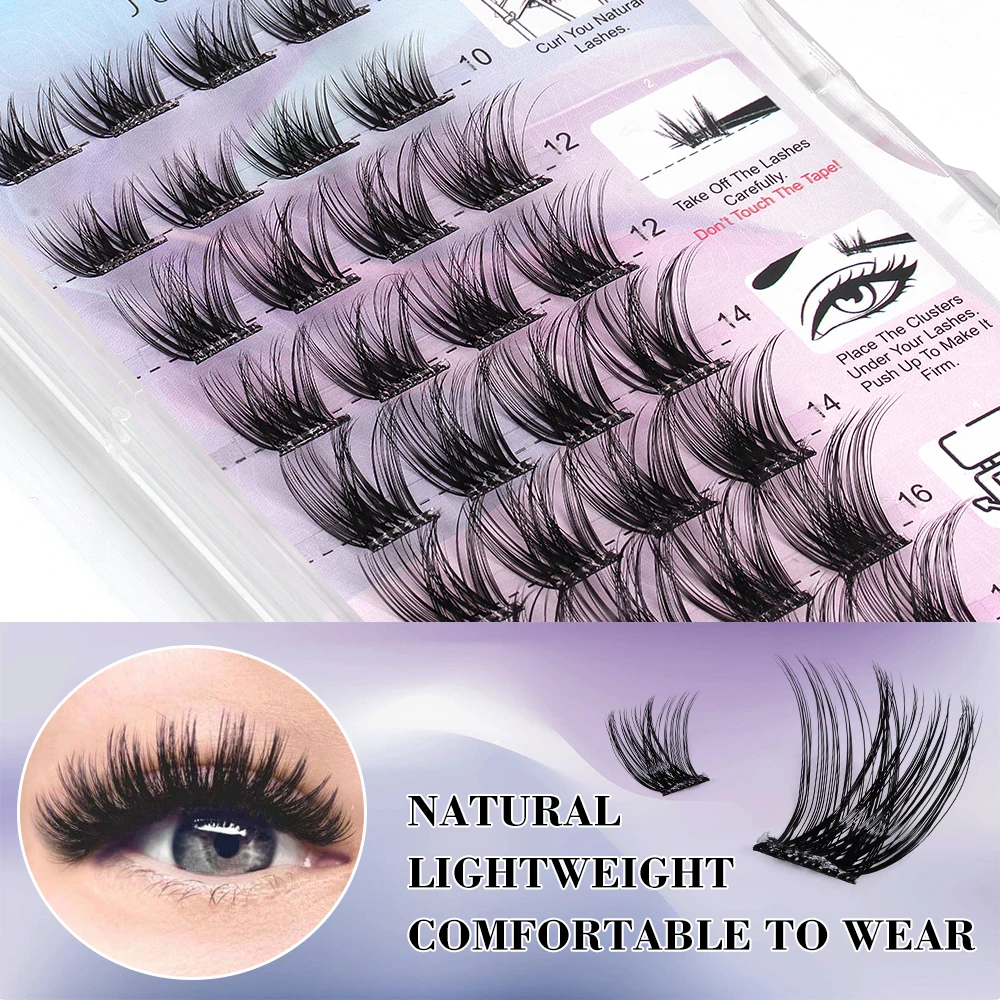 JOMAY Lash Clusters Self Adhesive DIY Lash Extension Self Adhesive Eyelashes Reusable Individual Lashes No Glue Mixed Length