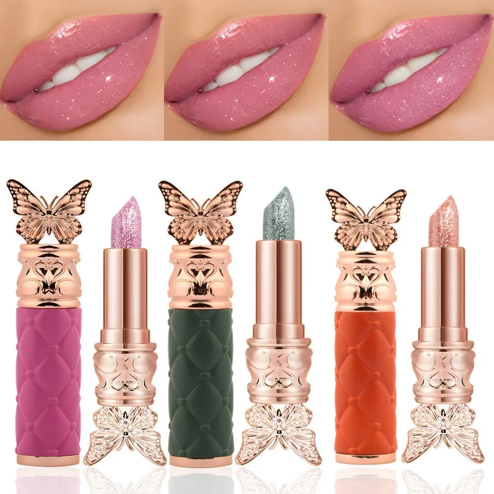 

New Butterfly Shape Lipstick Hydrating Long-lasting Lip Balm Color Changes Moisturizes Makeup Products Gift