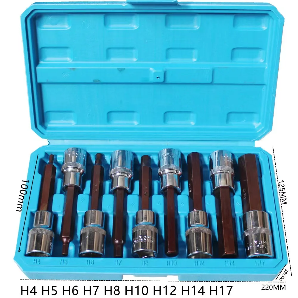 Imagem -02 - Encanta a Chave Allen do Adaptador dos Bocados do Hexágono do Soquete s2 do Bocado para a Chave de Soquete da Catraca da Chave Inglesa do Torque h4 h5 h6 h7 h8 H10 H12 H14 H17 Peças