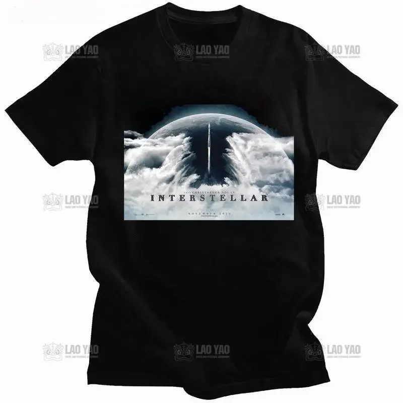 Classic   Movie  Interstellar (2014) Universe T Shirt Men Summer O-neck  Short-sleev  T-shirt Streetwear  Y2k Kawaii Clothes