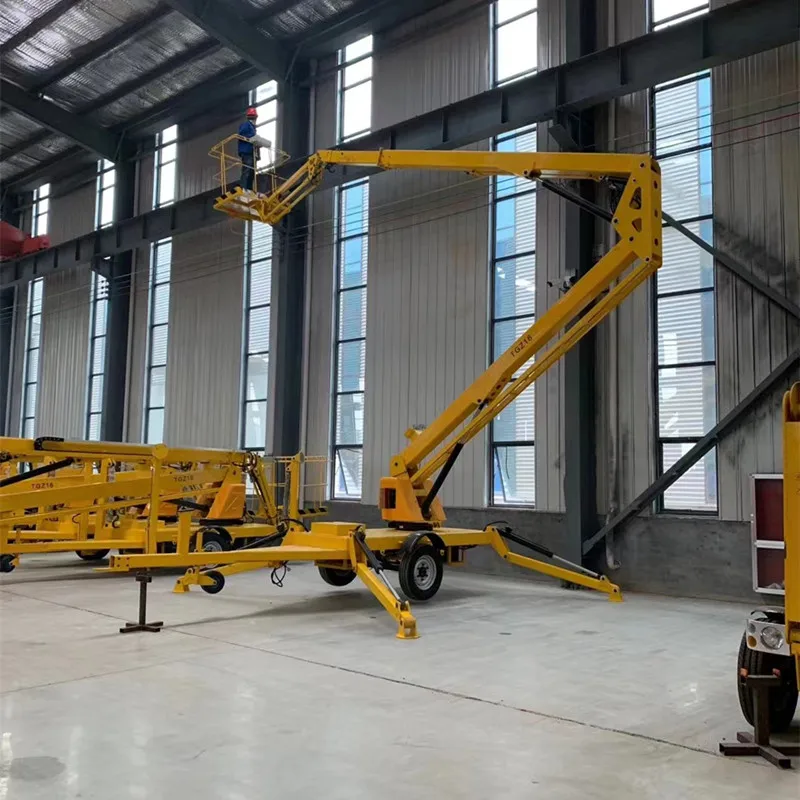 YG Customized Traction Type Articulated Boom Lift Platform Construction 20M Boom Lift Platform Telescopic Lifting Maintainance