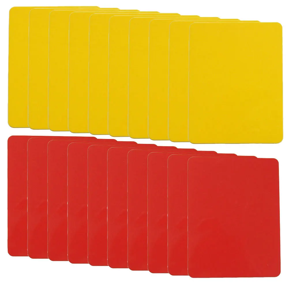 

20 Pcs Football Referee Card Soccer Kit Accessory Referees Cards Game Professional Red Yellow