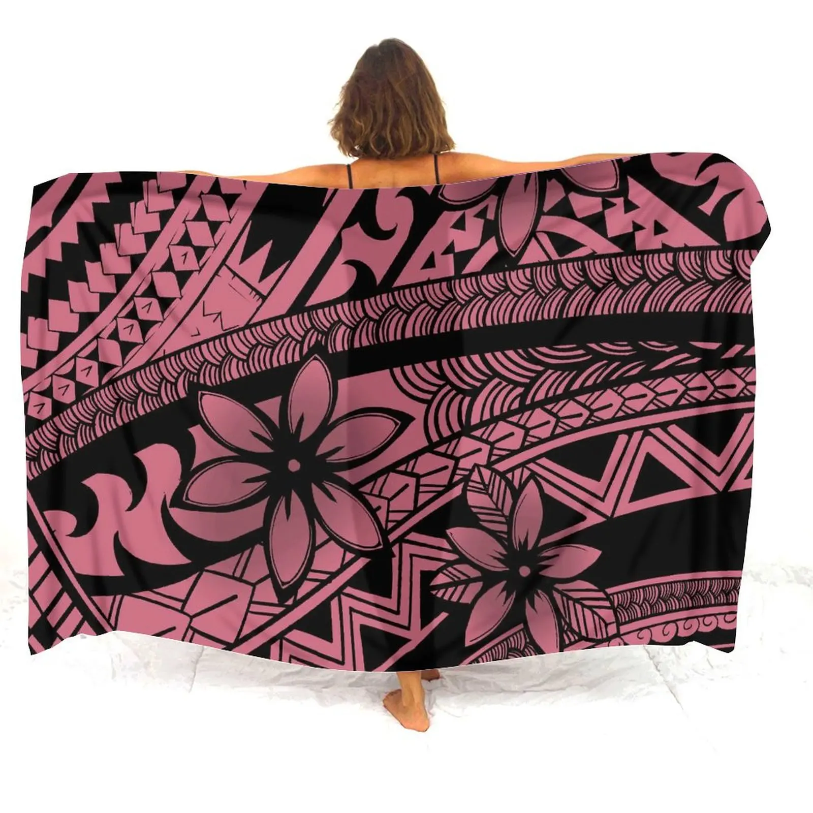 One-Piece Floral Custom Bikini Cover Up Retro Island Bikini Cover Beach Clothing Polynesian Swimsuit Sun-Protective Clothing