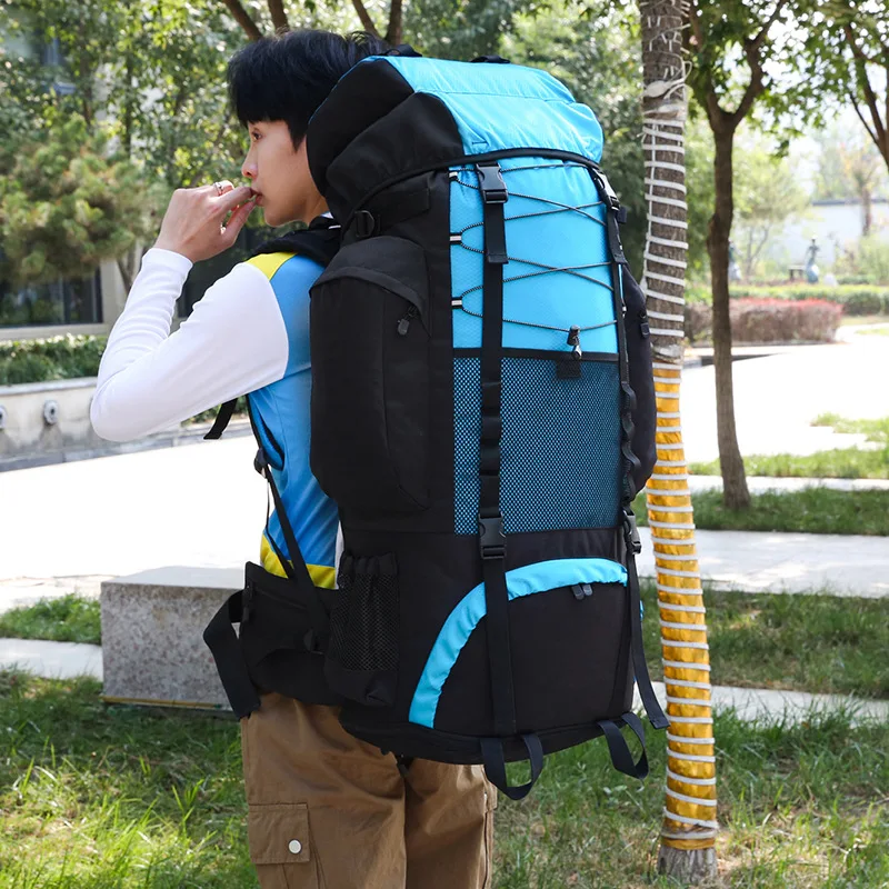

80L Ultra Large Capacity Hiking Bag, Anti Splashing Water Wear-Resistant Outdoor Hiking, Off-Road Camping Multifunctional,B389