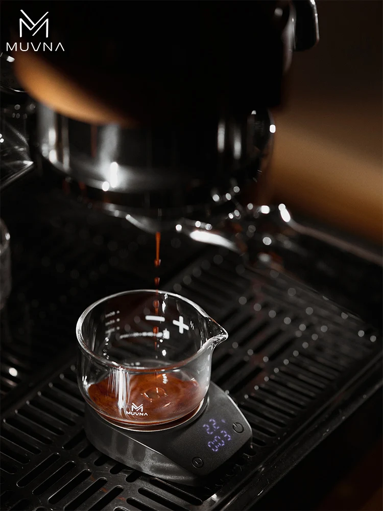 MUVNA-Mini Escala Espresso Eletrônico, Pesando LED, Alta Precisão, Balança de Café Portátil, Pó Recebendo Cup, 0.1g