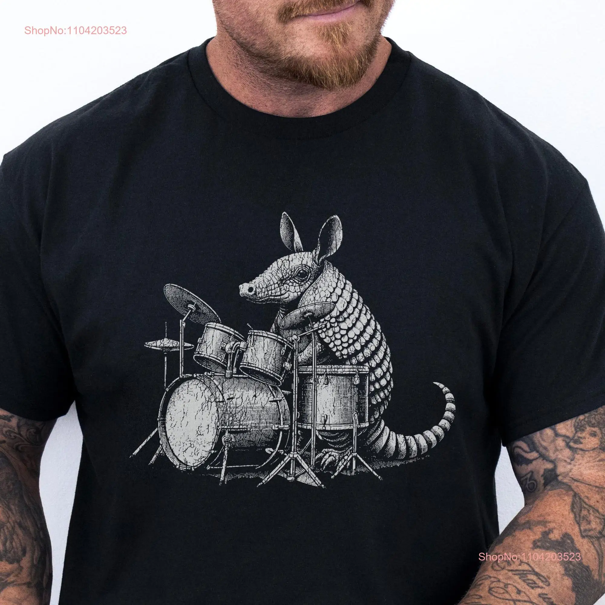 Armadillo Playing Drums Vintage Style T Shirt Great For Drummers Country Music Lovers Teachers Band Members Cool Texas Musician