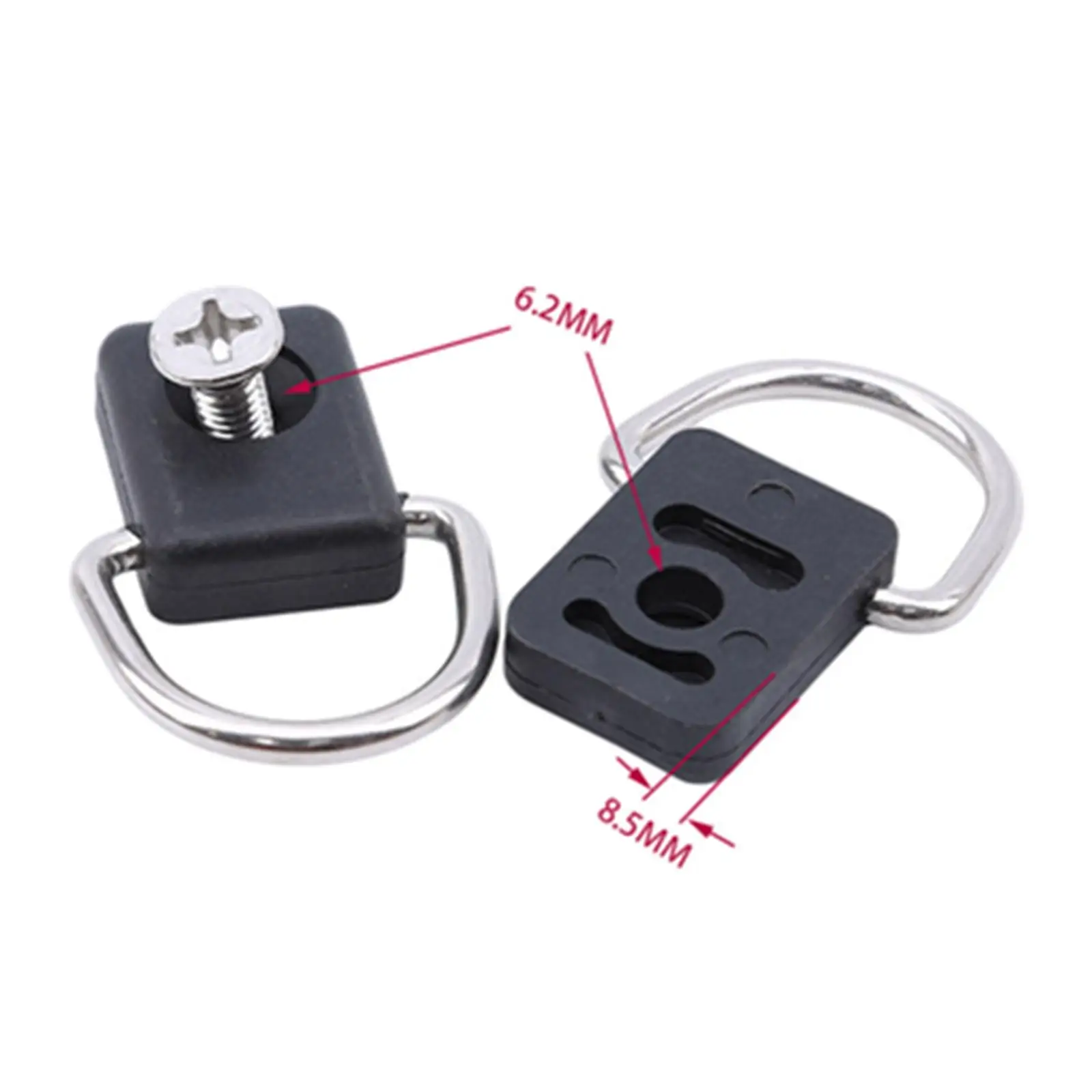 مجموعة حلقات كاياك D من الفولاذ المقاوم للصدأ من النايلون سهلة التركيب وإبزيم ربط لملحقات الكاياك ومعدات المجداف #5