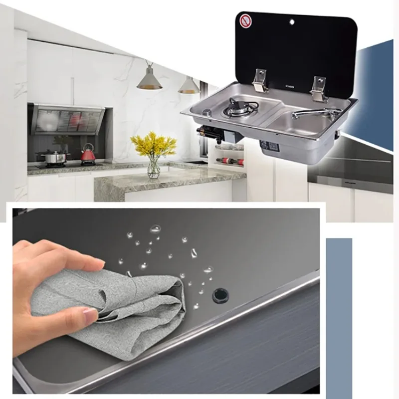 Tempered RV Stove Top Cover & Gas Burner Board Dual Non-Slip Design Essential Camper Kitchen Accessory