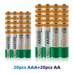 100% New 1.2 V AA 3000 MAH Ni MH akkus + AAA battery 1350 MAH rechargeable battery Ni MH 1.2 V AAA battery