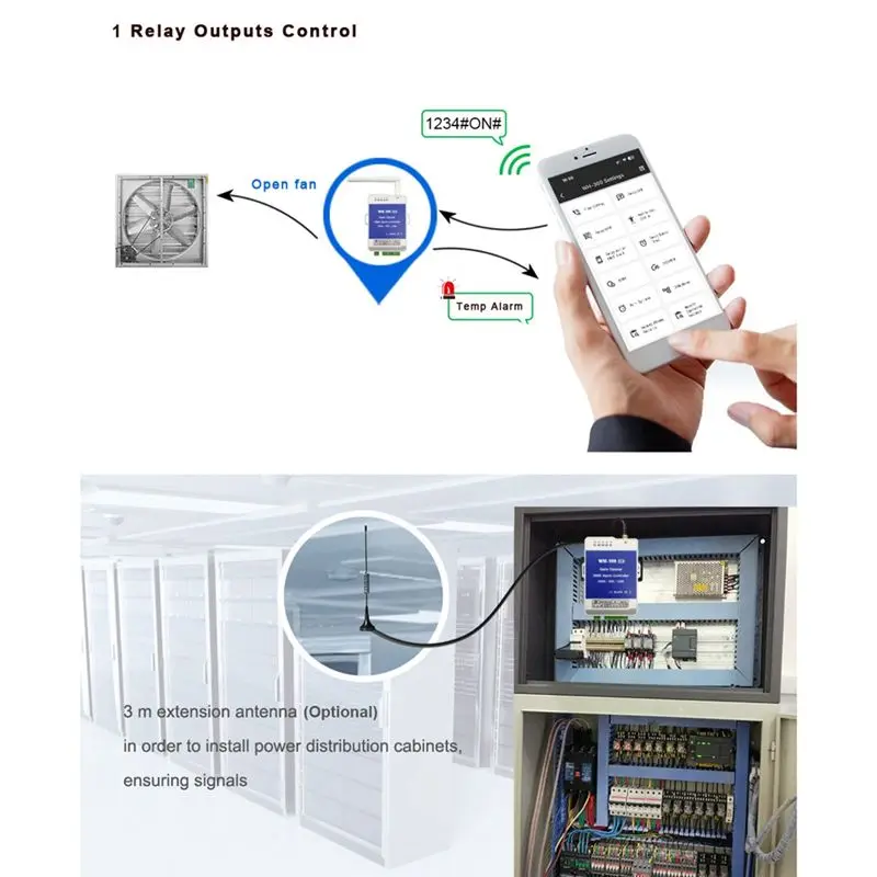 ABUO 4G GSM Gate Door Opener WH-300-AU Remote Controller Relay Switch with APP Control Wireless Alarm