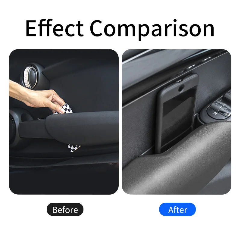 Car Front Rear Door Slot Storage Box Organizer For Mini Cooper F55 F56 Accessories Interior Door Handle Container Holder Case