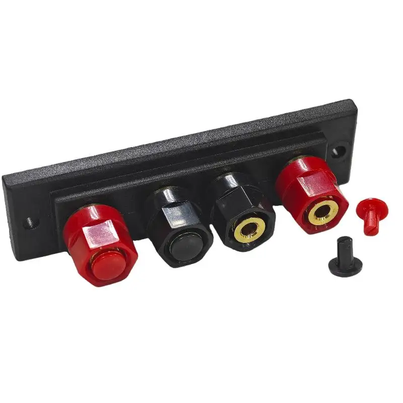 1Pcs Audio Accessories Speaker Amplifier Chassis Terminal Output Four-Position Terminal Soundbox Speaker Gold Wiring Board