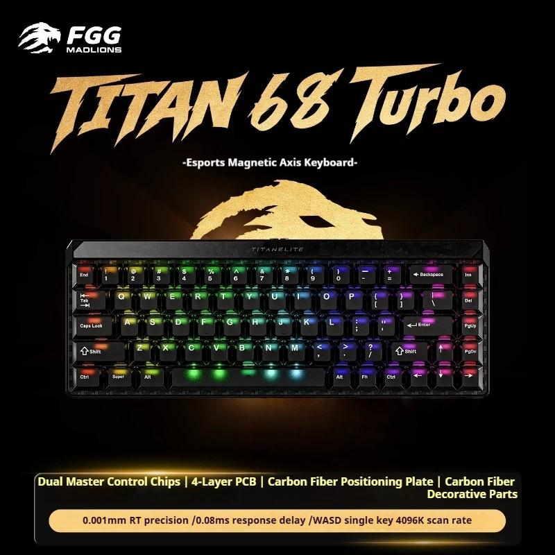 

Игровая клавиатура TITAN68 Проводная одномодовая магнитная ось RT0,001 мм Профессиональная киберспортивная 68 клавиш Компактный размер для офисного использования