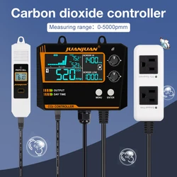 EU/US plug Dual/Single Channel Smart CO2 Controller NDIR CO2 Sensor Day Night Carbon Dioxide Detector For Greenhouse Hydroponic