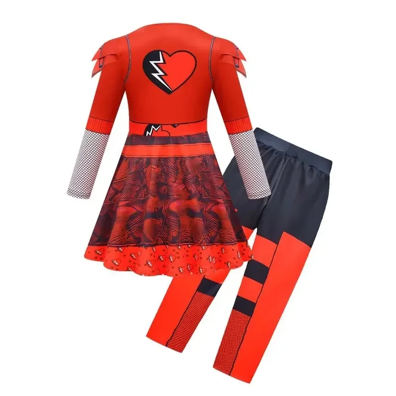 D-Descendants Rise of Red Costume for  Red Chloe Cosplay Costume  Fancy Dress Pants Wig Set Halloween  Clothes view 4
