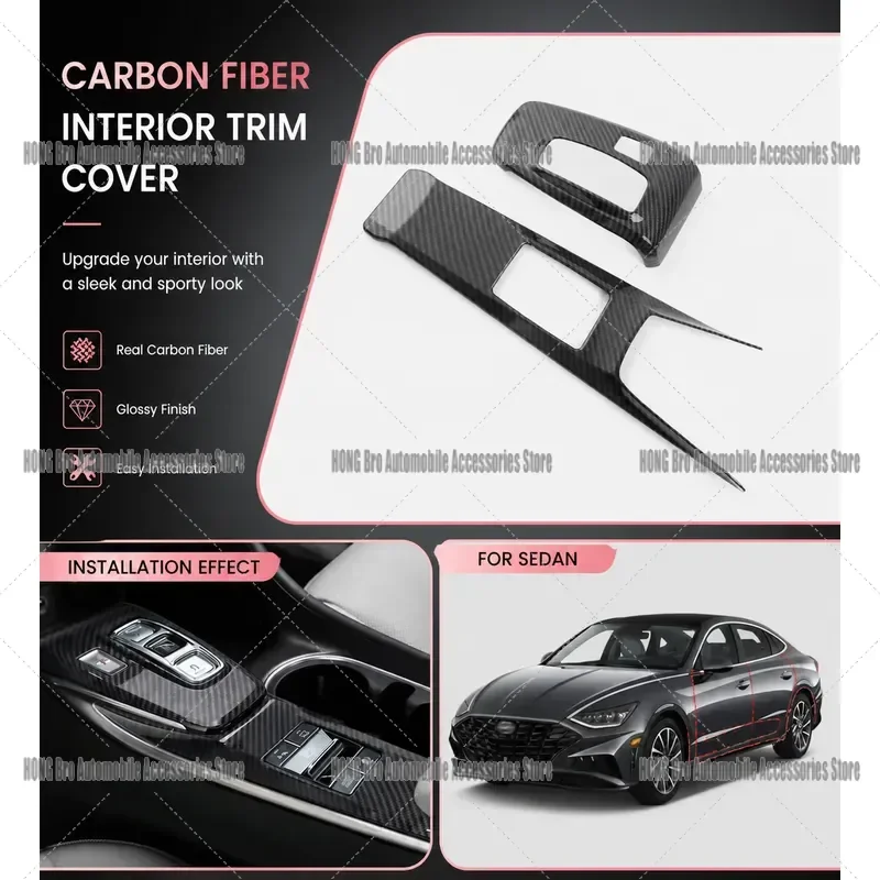 For Hyundai Sonata DN8 2020-2023 SE SEL Plus Limited N Line Center Console Gear Shift Panel Cover Trim Sticker Interior